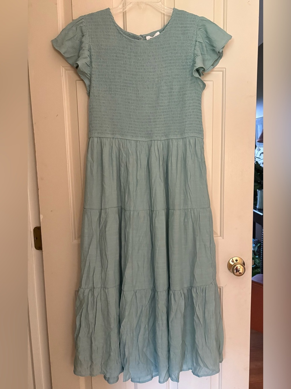 Perch by Blu Pepper Size 1x Sage Green Tiered Women's Dress, NWT